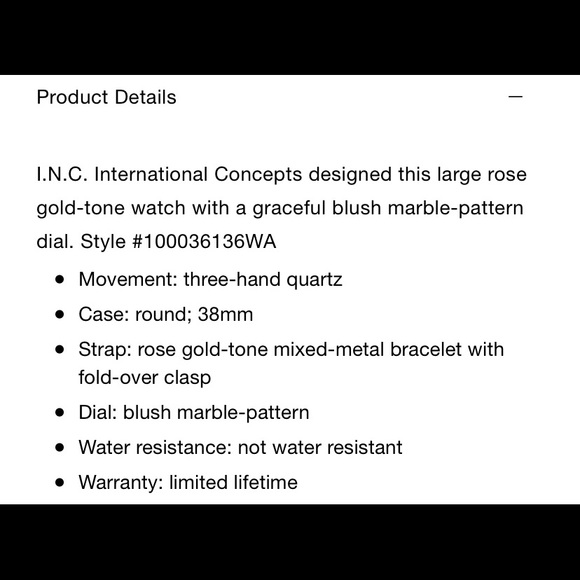 I.N.C. Women's Rose Gold-Tone Bracelet Watch - Picture 3 of 6